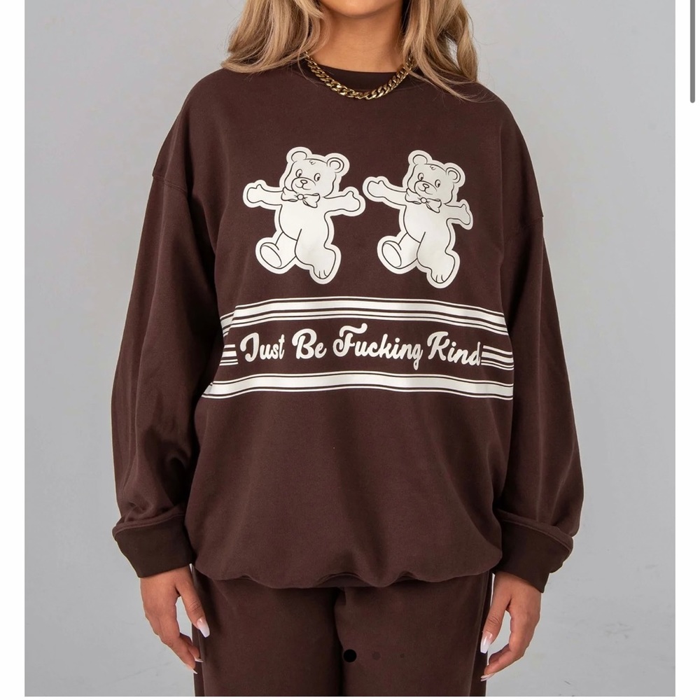 Mayfair JUST BE FUCKING KIND Brown Crewneck
